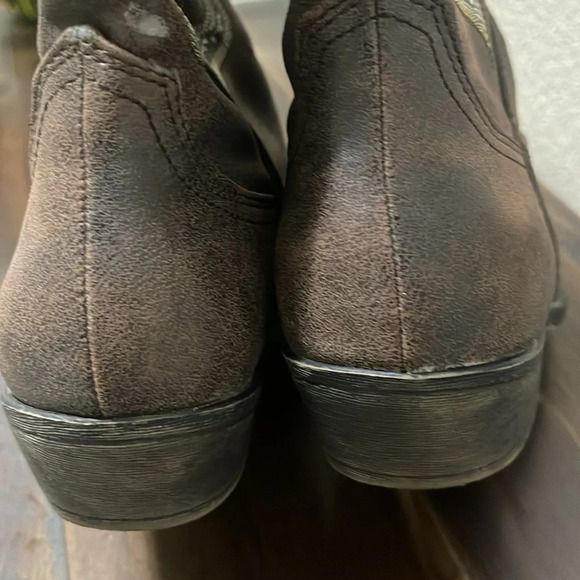 American Rag Western Cowboy Cowgirl Chocolate brown Faux Leather Rodeo Boots 7.5 - Picture 9 of 16